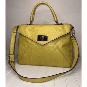 Kate Spade NY Post Street Little Nadine Satchel Handbag Electric Lime Ostrich